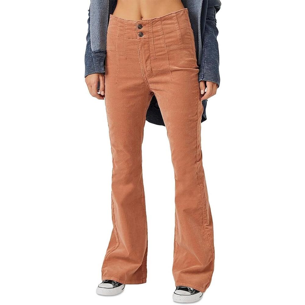 Free People Rust Corduroy Bootcut Pants